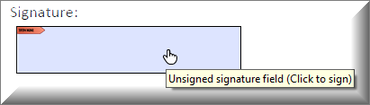 SIgnature field with mouse icon