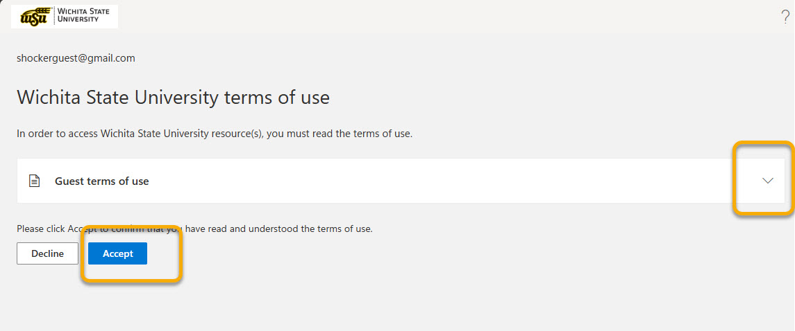 Terms of Use page