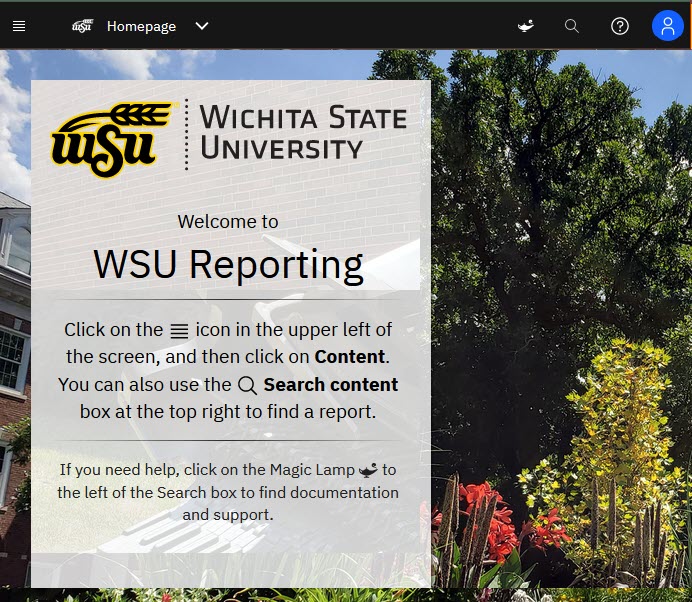 WSU Reporting Home Page