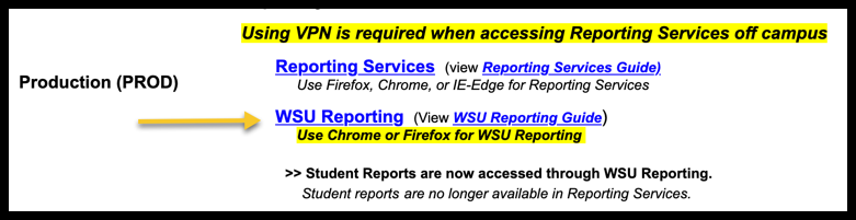 How to access WSU Reporting from win.wichita.edu