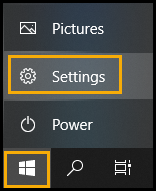 Image of windows settings gear