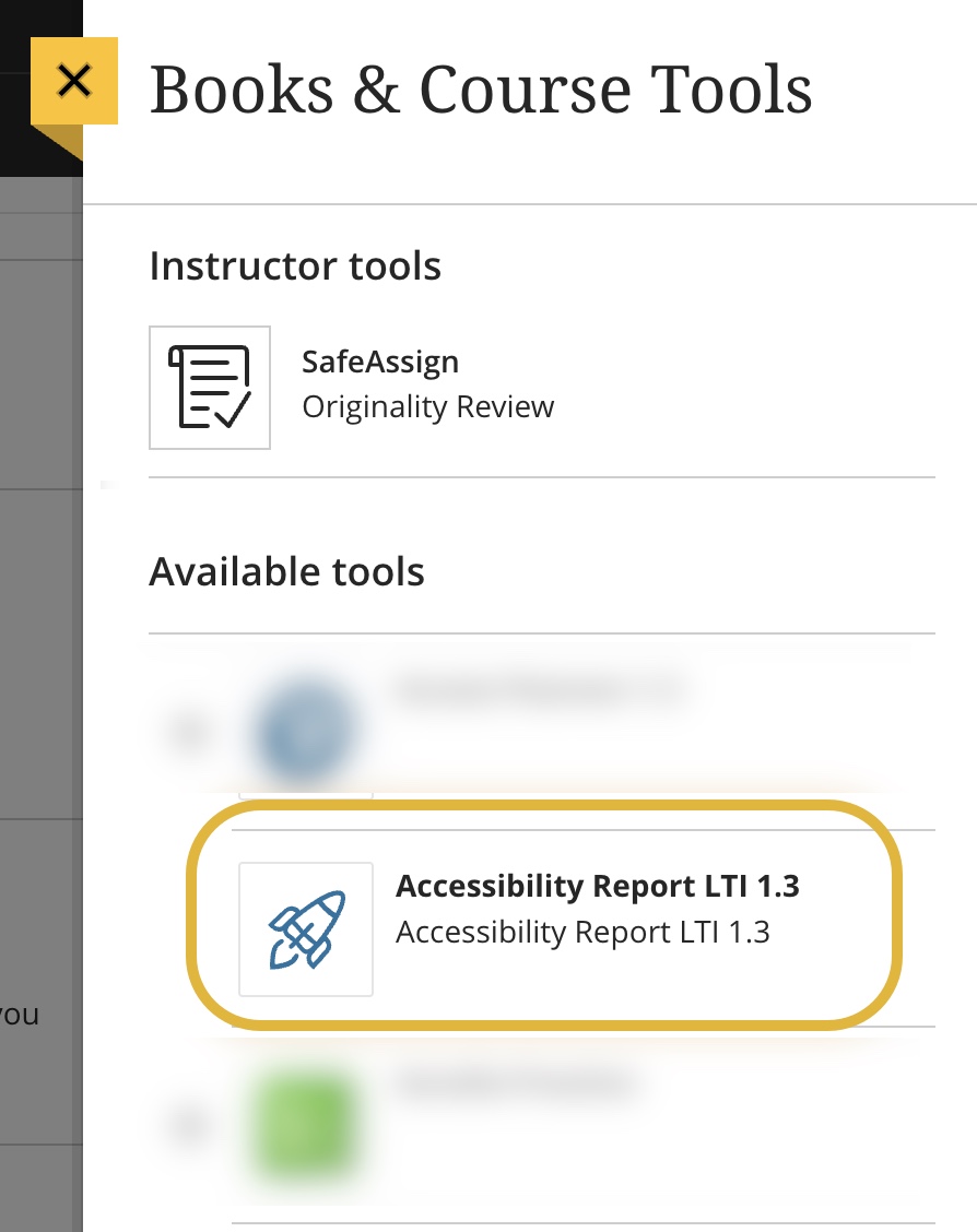 Books and tools list of tools with accessibility report