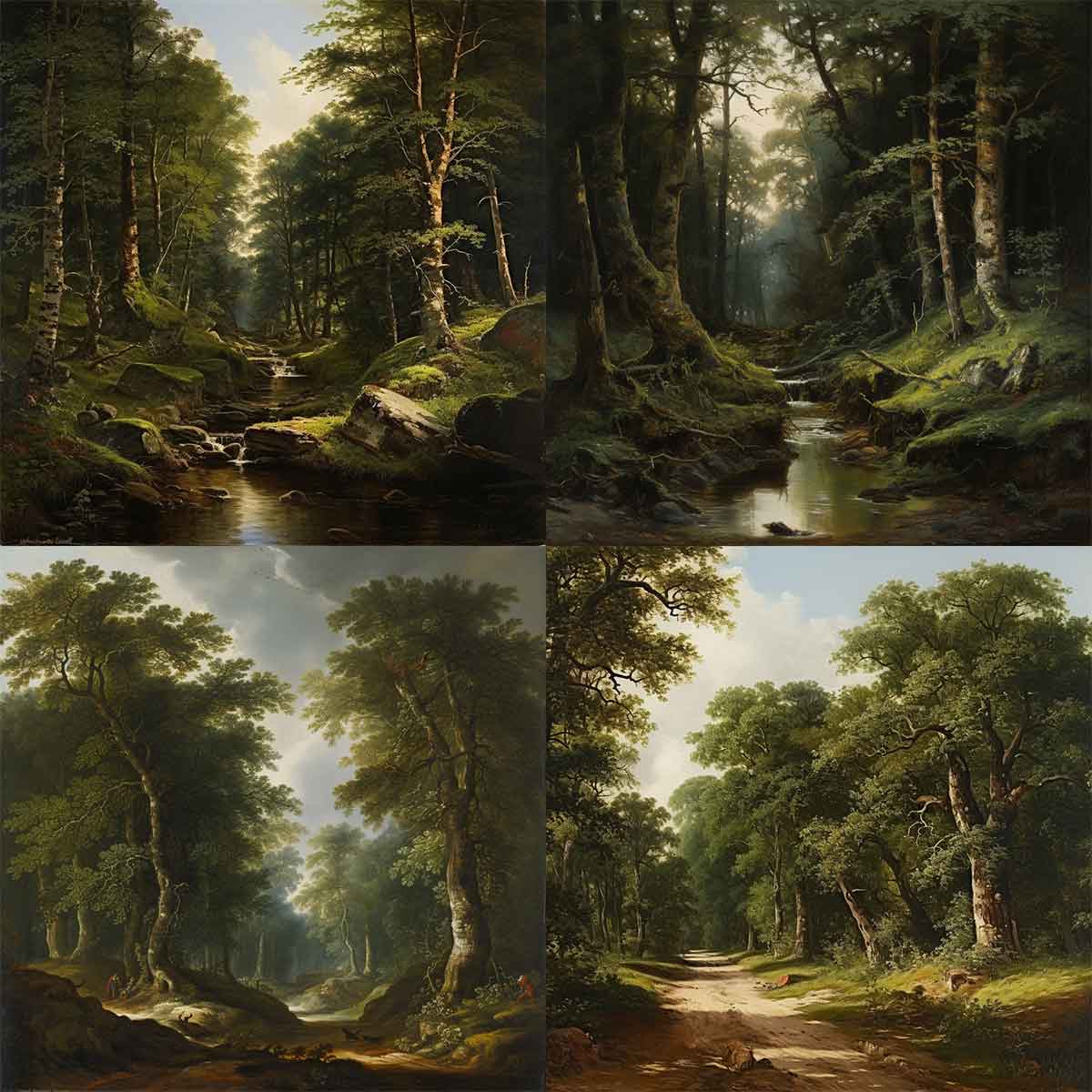 AI generated image(s) of a forest landscape.