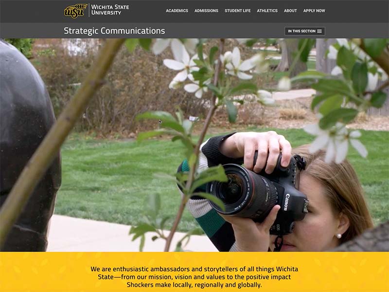 image of WSU Strategic Communications Webpage