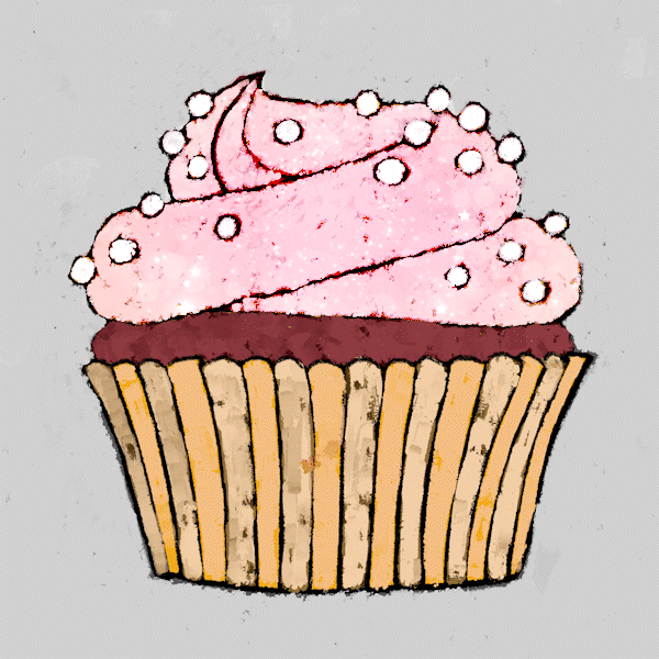 gif of a sparkling cupcake