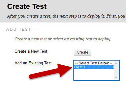 A test name is highlighted indicating the test is selected to be deployed