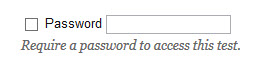 Image of a selection box and text box next to the option to include a password.