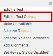Red box surrounds the Edit the Test Options button