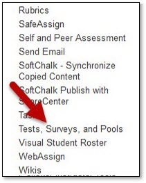 Image of the tests, surveys, and tools button in the Blackboard control panel