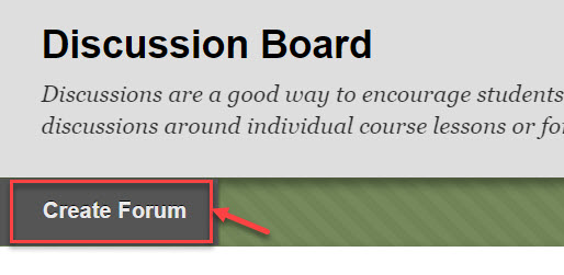 How to "Create Forum"
