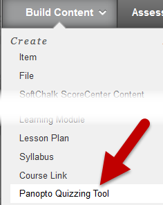 Panopto Quizzing Tool link