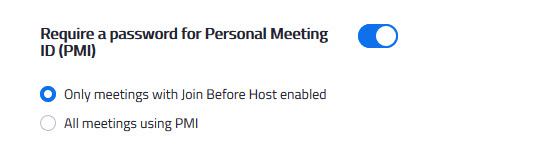 Require a password with PMID meetings