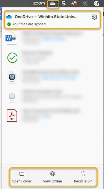 screenshot of Mac cloud icon