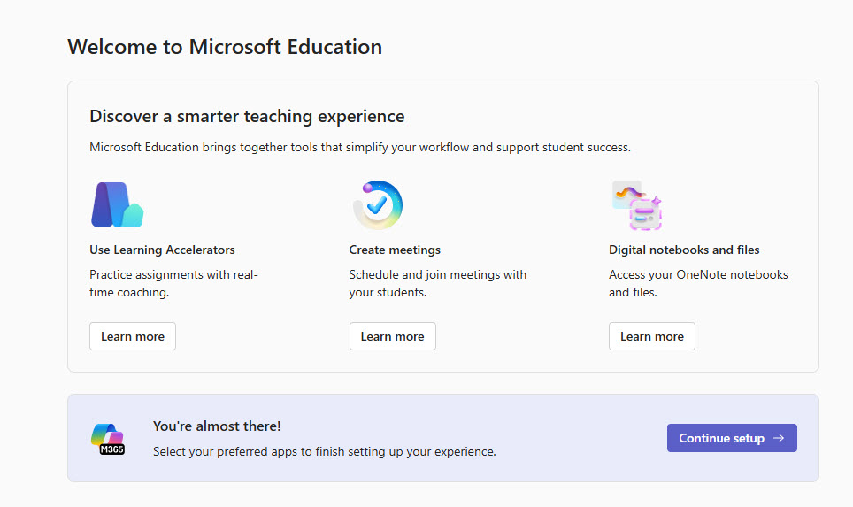 screenshot of entry screen for Microsoft 365 LTI