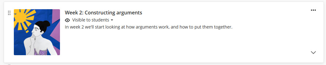 screenshot of a Blackboard module