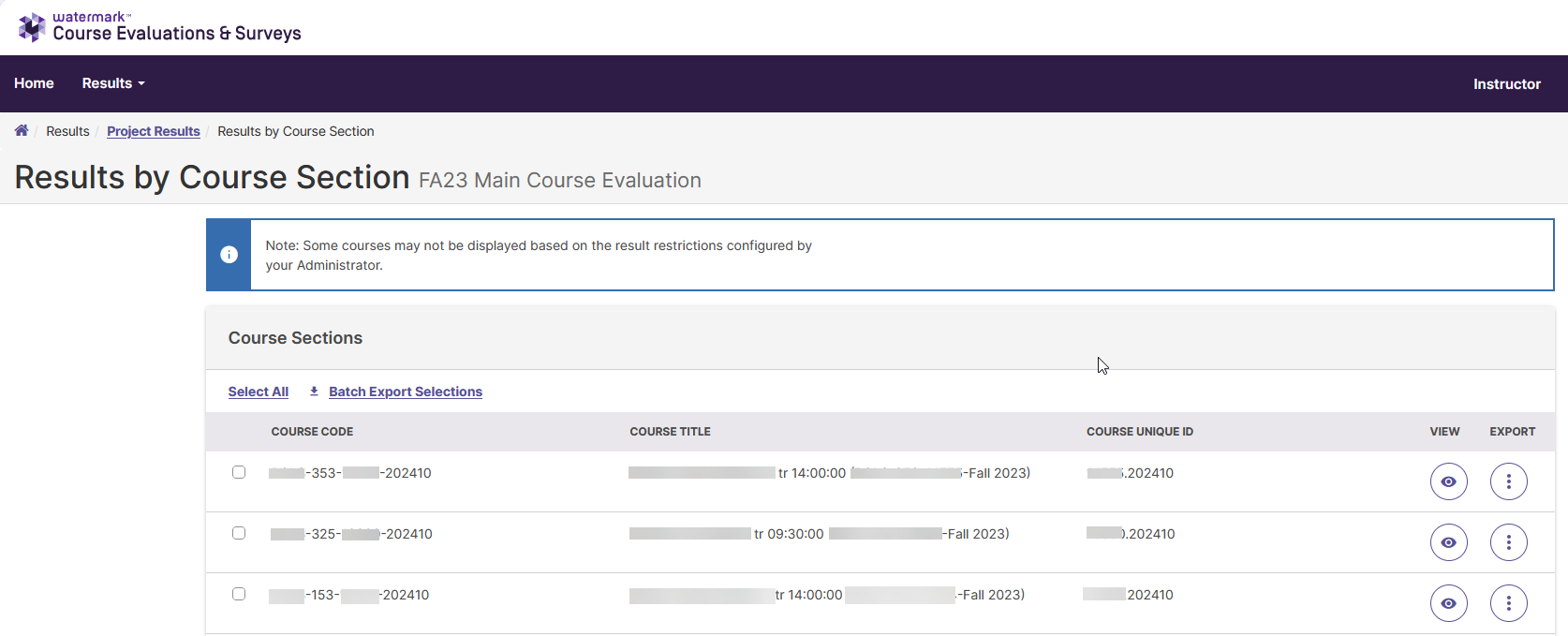 CES Project Results Courses Listed CES Project Results Courses Listed