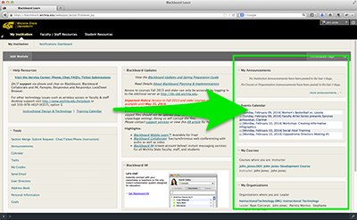 Blackboard home page