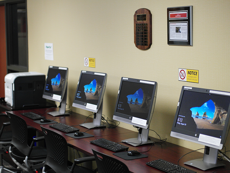 A view of the computer lab.