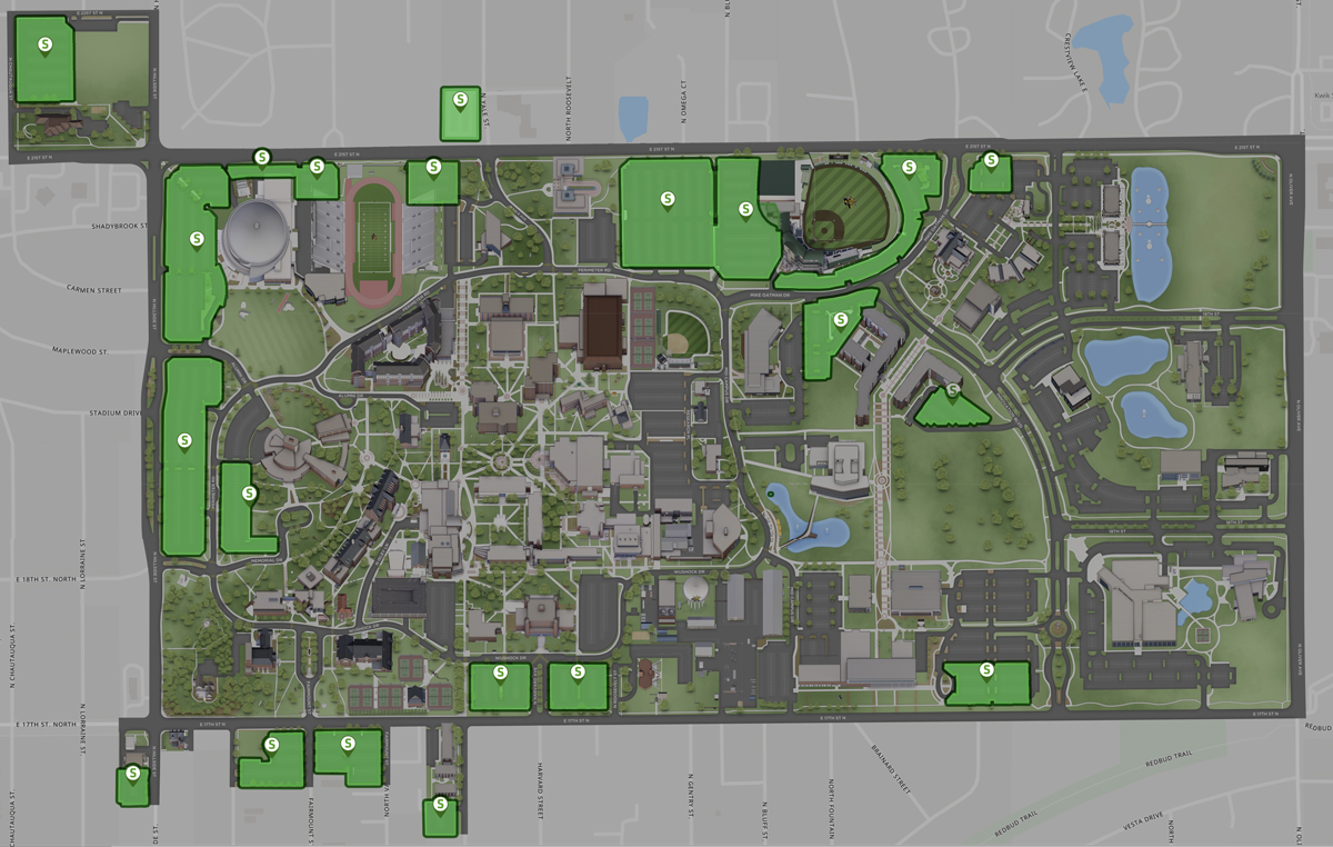 Student Parking Map graphic
