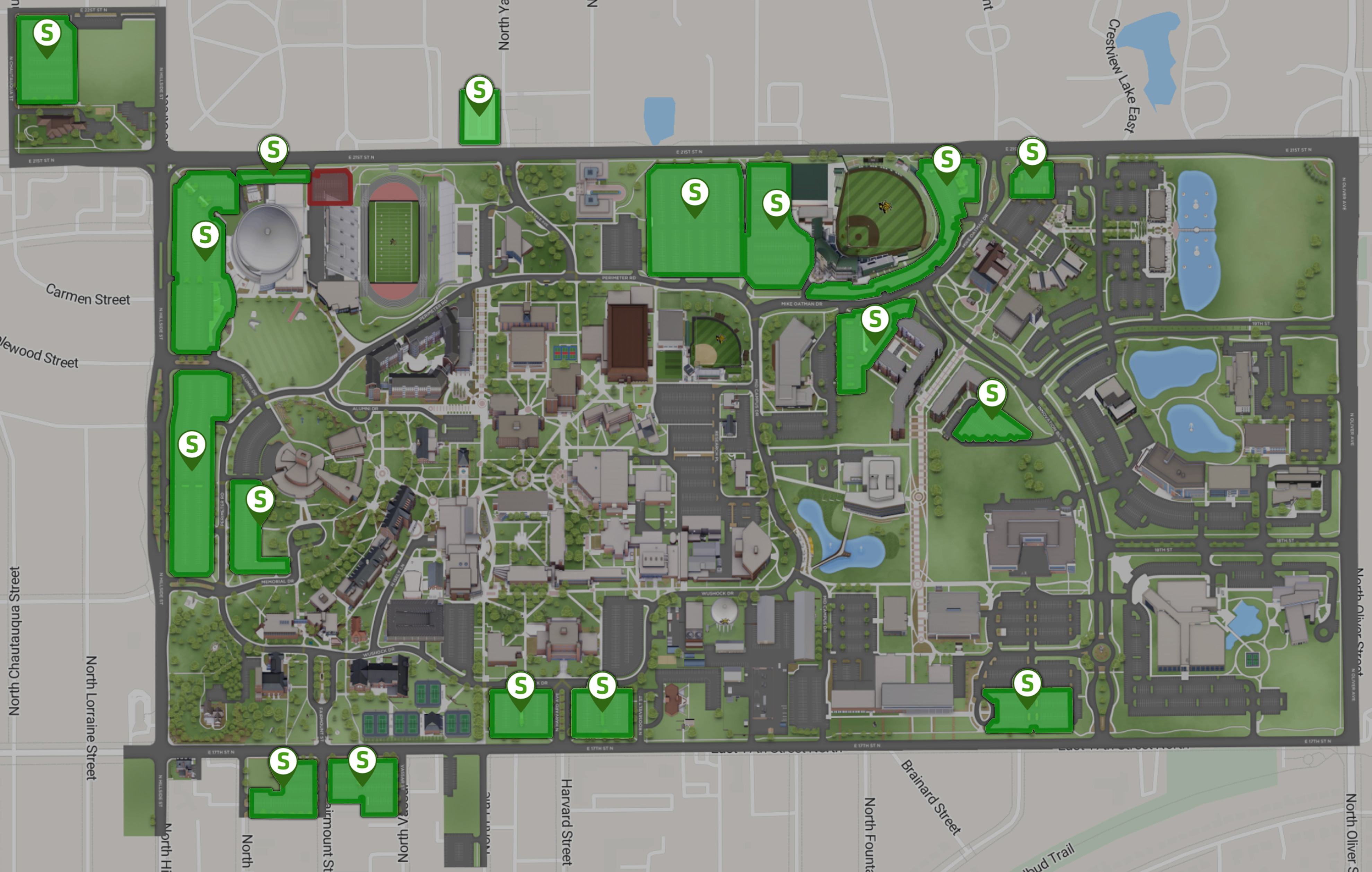 Student Parking Map graphic