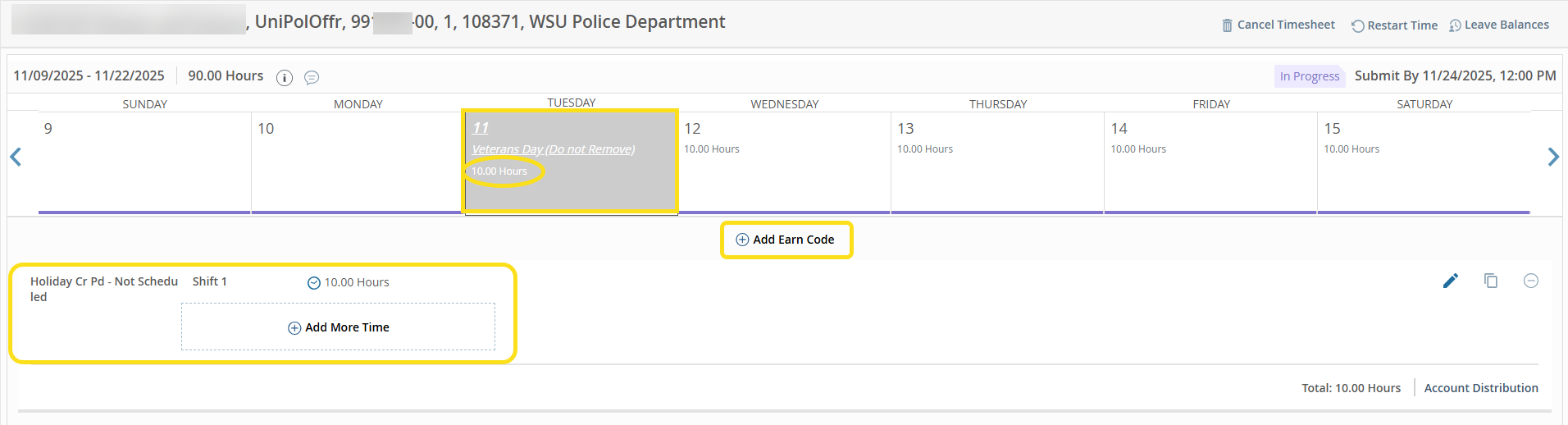 Holiday Cr PD-Not Scheduled Screenshot