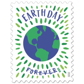 image of earth day postage stamp