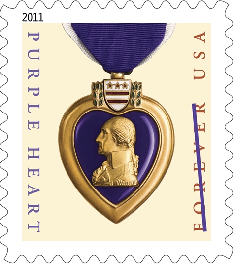 Image of First Class forever Purple Heart stamp