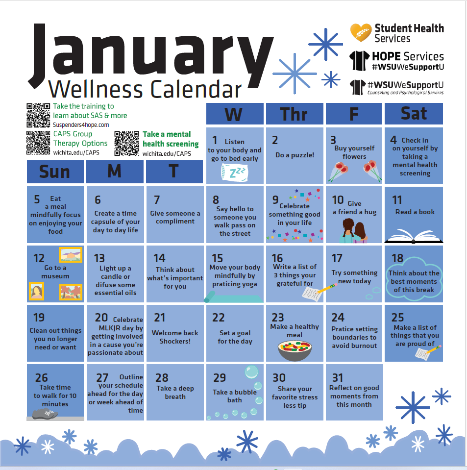 January wellness calendar for example