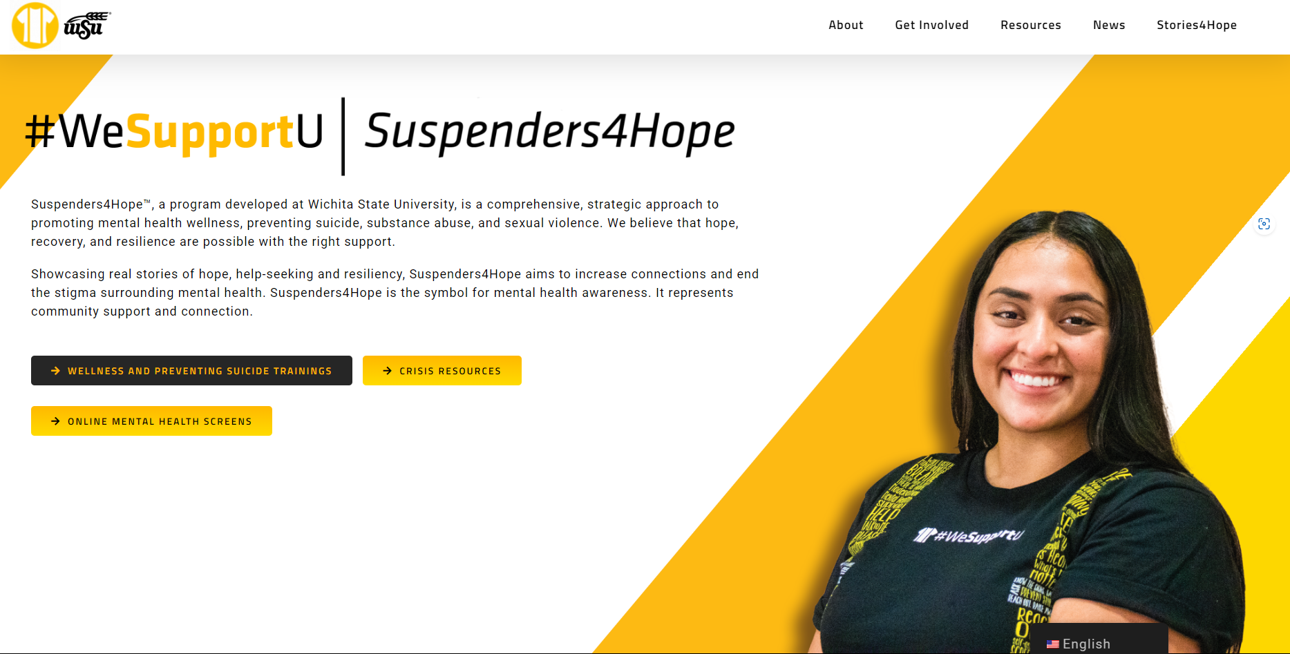 Image of #WeSupportU homepage