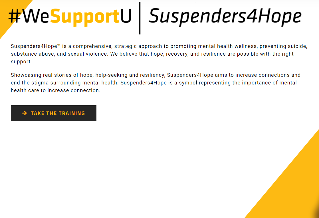 Image of #WeSupportU homepage