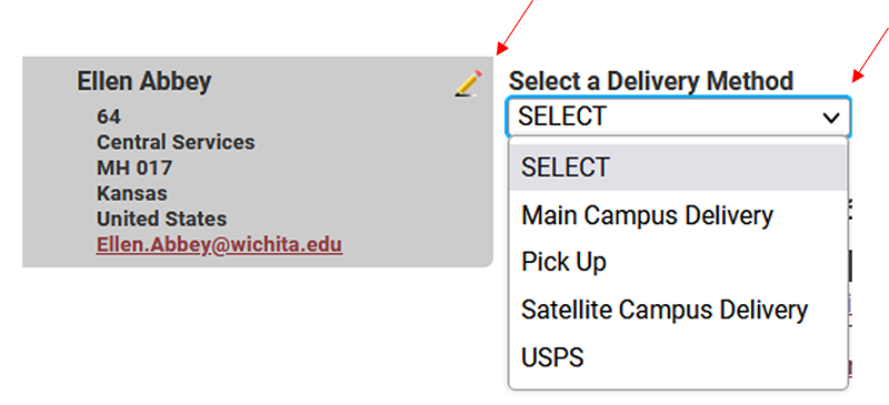 Delivery method selector