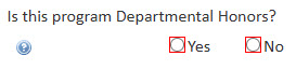 Screenshot of departmental honors question