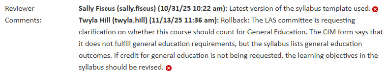 Screenshot of examples of reviewer comments on proposal