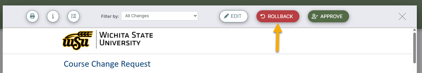 Screenshot identifying the rollback button