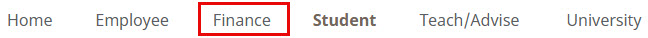 Image of Finance tab in myWSU tab menu