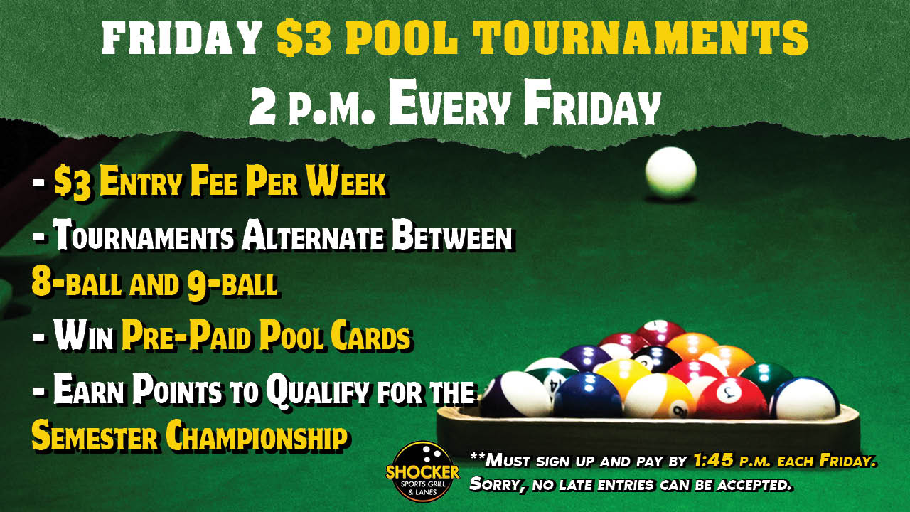 Image of $3 Friday Pool Tournament Ad