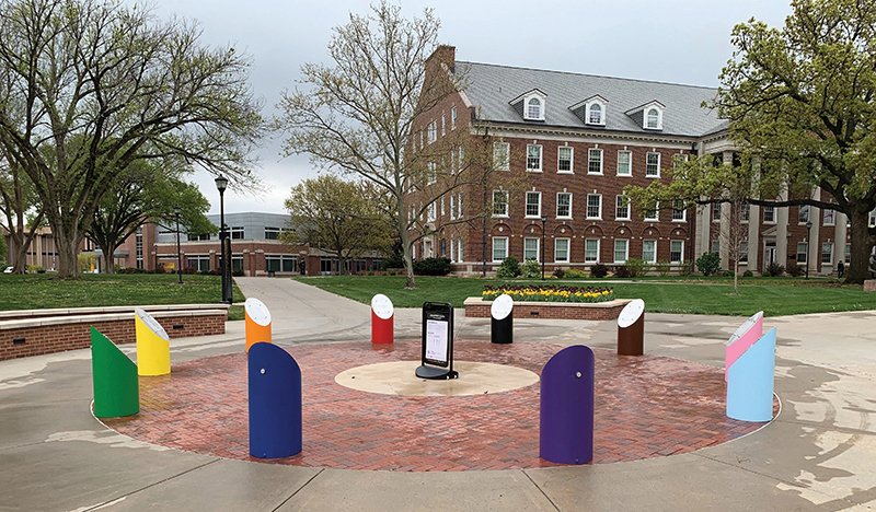 Belonging Plaza as seen installed in the Echo Circle on Alumni Walk