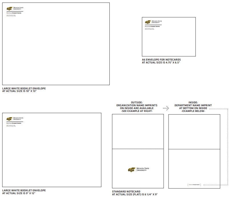 Collateral stationery items include booklet (10x13 and 9x12) and A6 envelopes and standard notecards.