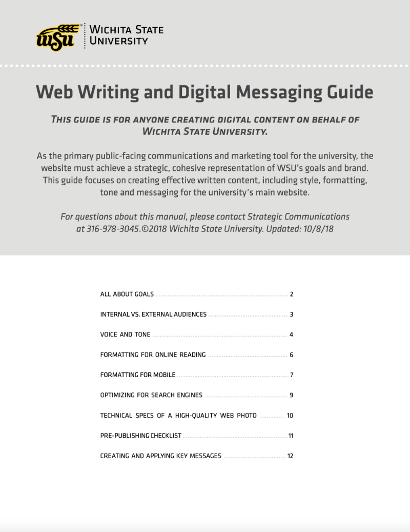 WSU's web writing and digital messaging guide