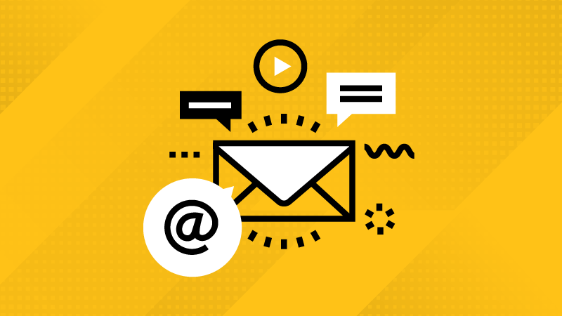 Icons depicting email messages