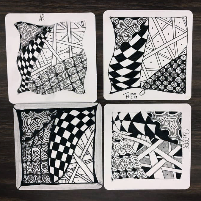 Zentangles created at a previous WSU event.