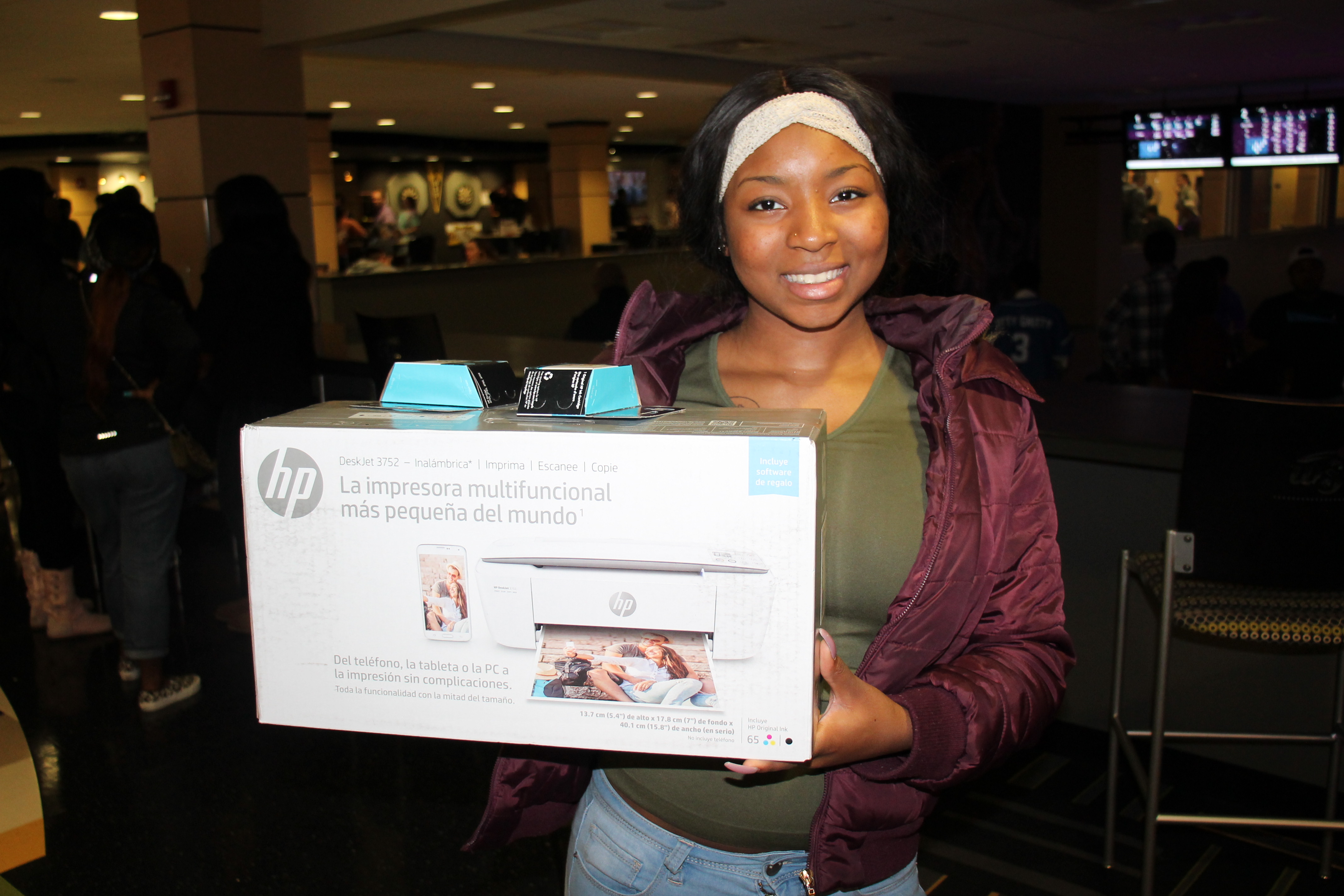Laila Stigler was the winner of a printer at the Meet and Greek event