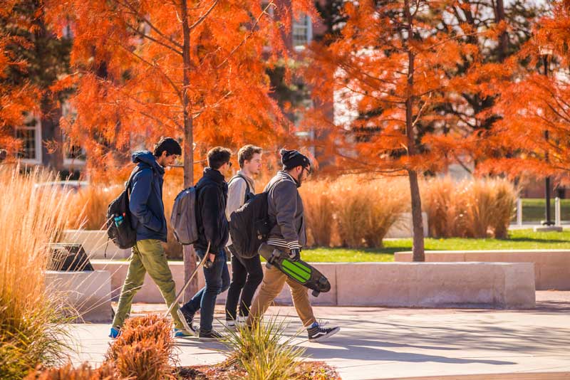 Shocker Hall in the fall