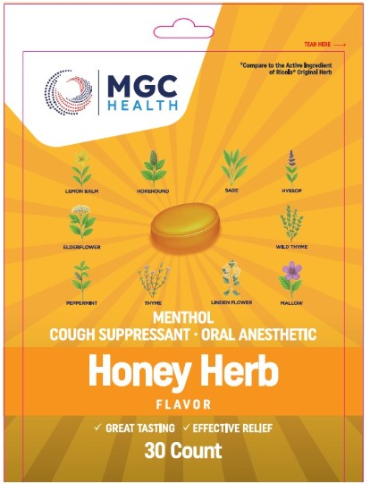 MCG Health Honey Herb Cough Drops Honey Herb cough suppresant 30 count