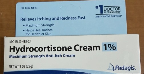 Hydrocortisone Cream Box containing hydrocortisone cream 1% 28grams which helps relieve symptoms of itching