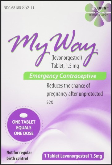 MyWay emergency contraceptive Picture of a box of MyWay emergency contraceptive