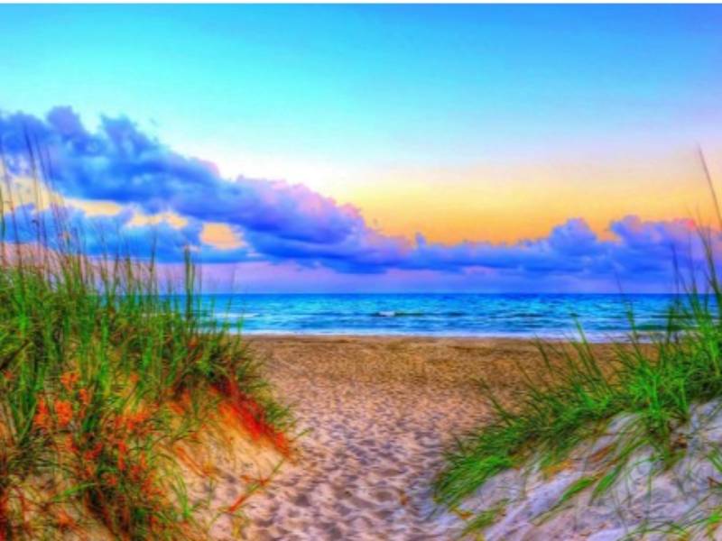 Ocean view at sunset