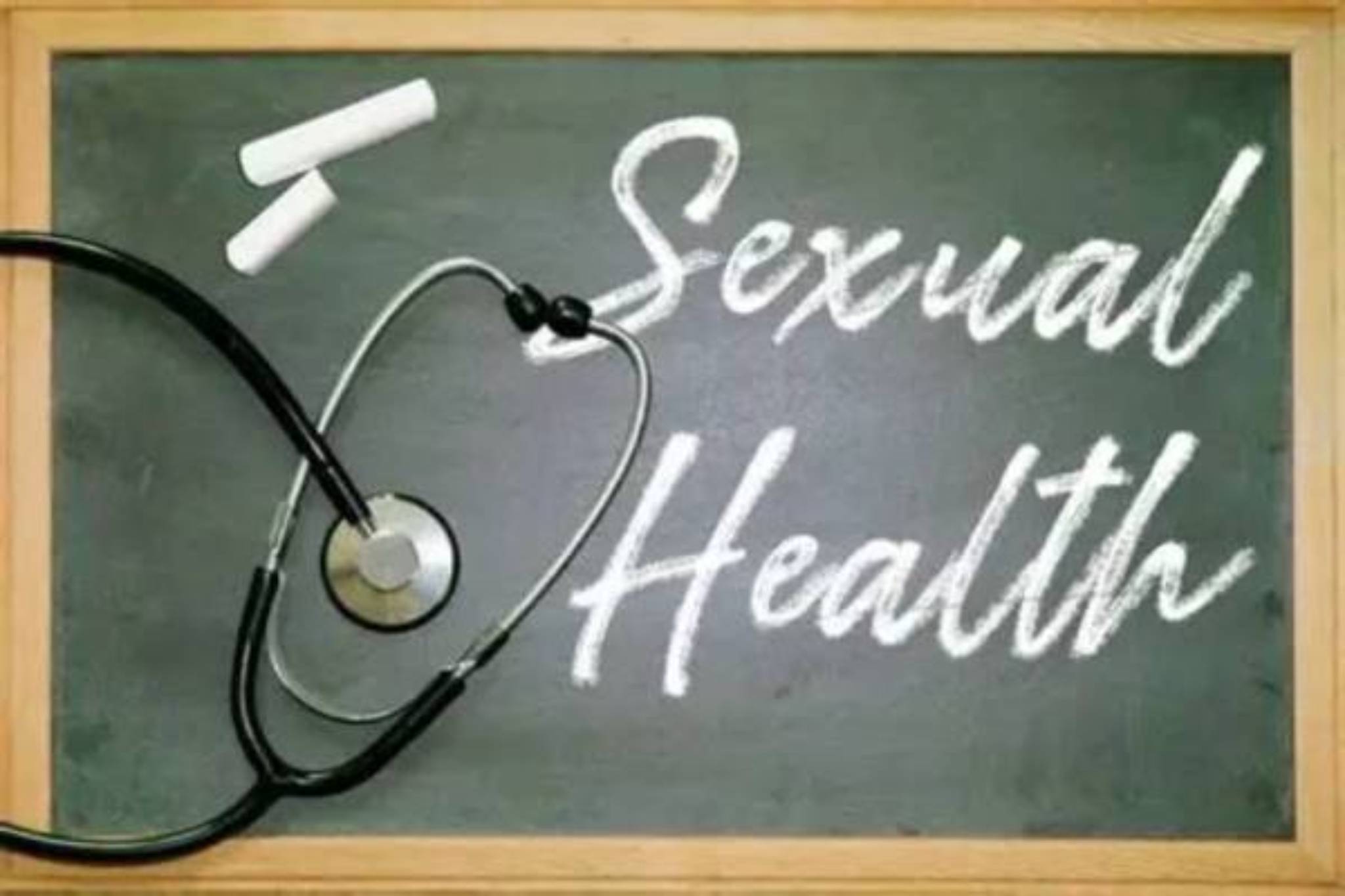 sexual health Chalk board with sexual health written on it
