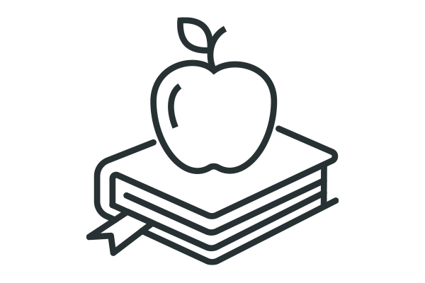 books and apple icon