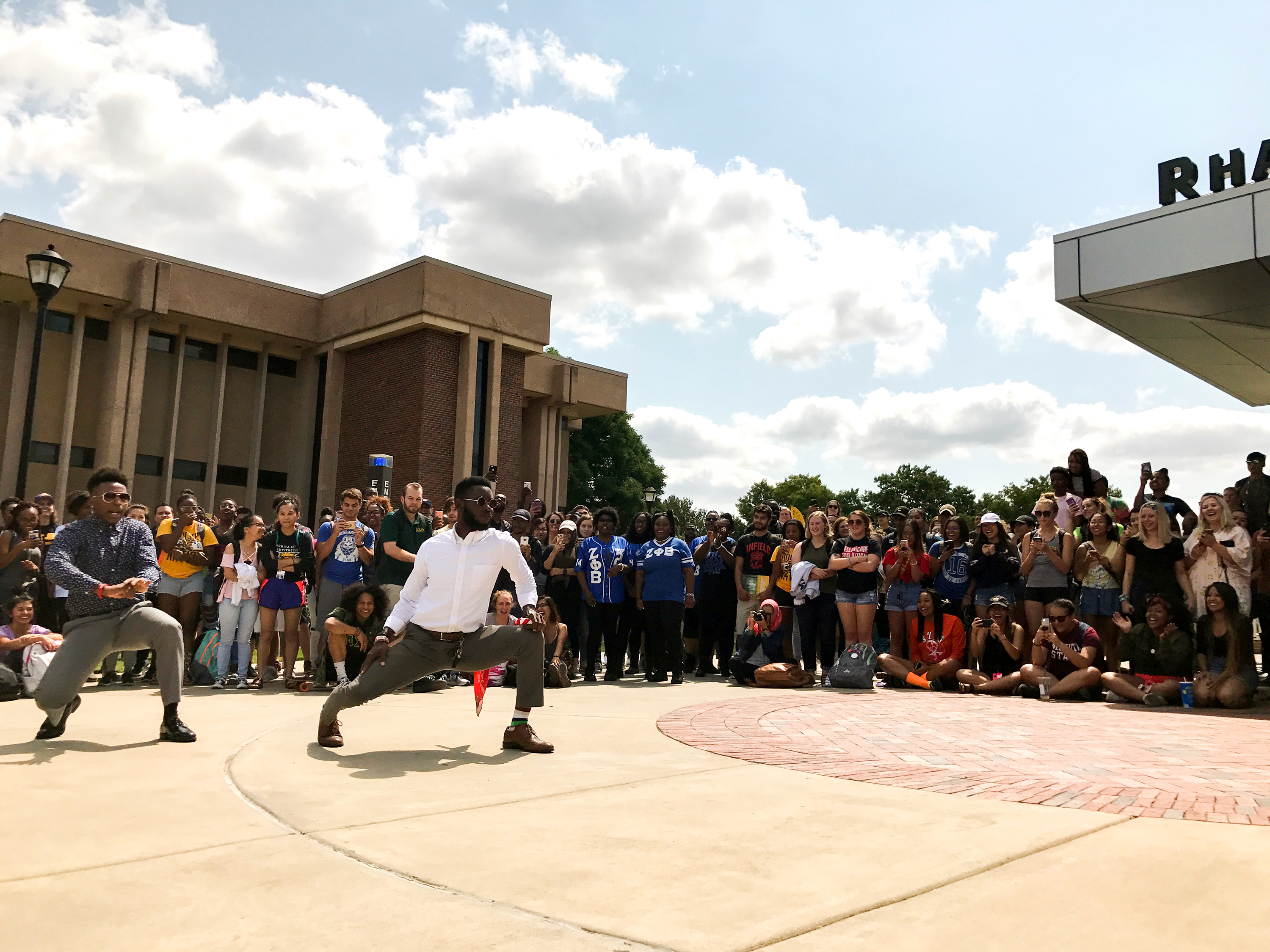 Students perform in a step show